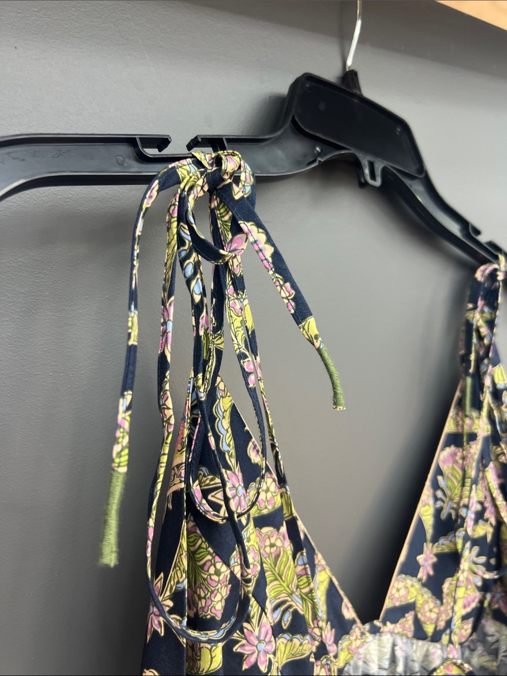 Free People Navy Maxi Dress with Green and Pink Print - Picture 9 of 9